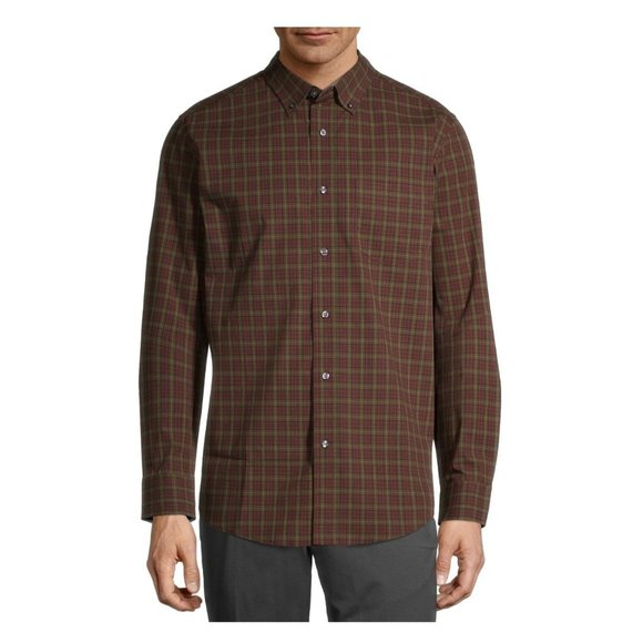 NWT George Men's Casual Comfort Laidback Long Sleeve Stretch Poplin Shirt SZ 2X - Picture 2 of 5